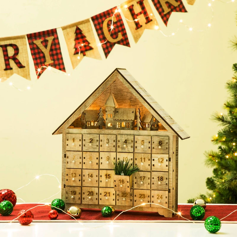Glitzhome® 15" LED Wooden Countdown Farmhouse