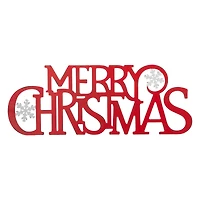 Glitzhome® 24" Red Merry Christmas Metal Wall Décor