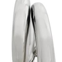 11.5" Silver Ceramic Abstract Rounded Loop Sculpture