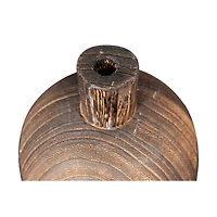 Hello Honey® Brown Paulownia Wood Vase with Black Charred Finish Set