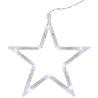 Christmas Stars Icicle Lights - 8.25' - Pure White LED Lights - Clear Wire - 12ct