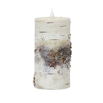 3.5" x 7" LED Birch Candle with Remote