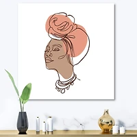 Designart - One Line Portrait of African American Woman IV