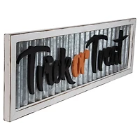 27.5" Silver "Trick or Treat" Halloween Wood Wall Sign
