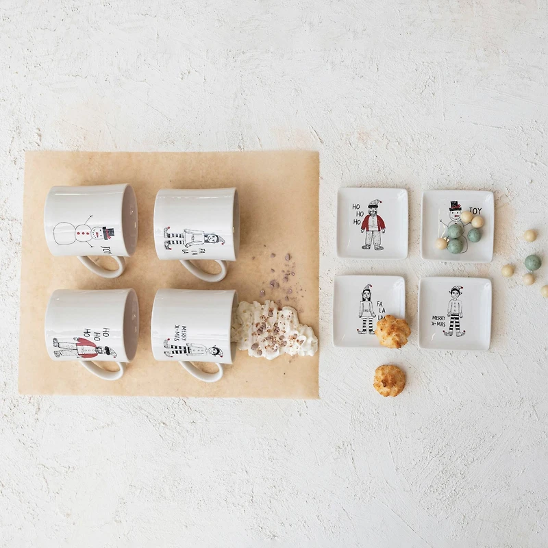 Hello Honey® 14oz. Holiday Image & Saying Stoneware Mug Set
