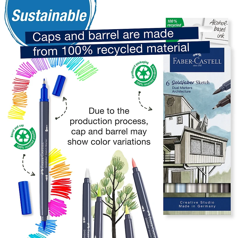 Faber-Castell® Goldfaber Sketch Architecture Dual Tip Alcohol Markers