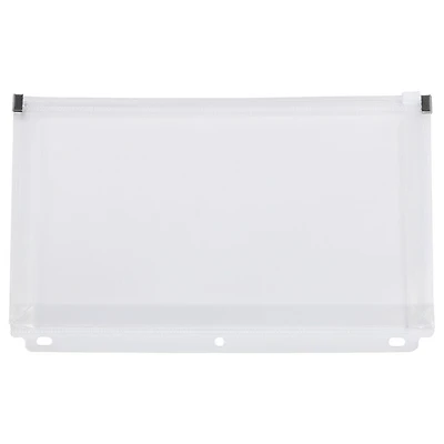 JAM Paper 6" x 9.5" Clear Plastic 3 Hole Punch Zip Envelopes, 24ct.