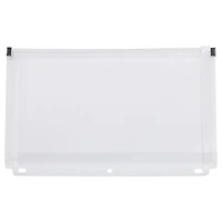 JAM Paper 6" x 9.5" Clear Plastic 3 Hole Punch Zip Envelopes, 24ct.