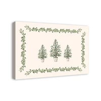 Garlan Border Christmas Tree Canvas Wall Art