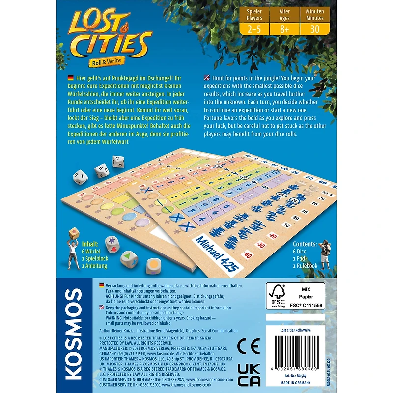 Thames & Kosmos Lost Cities Roll & Write