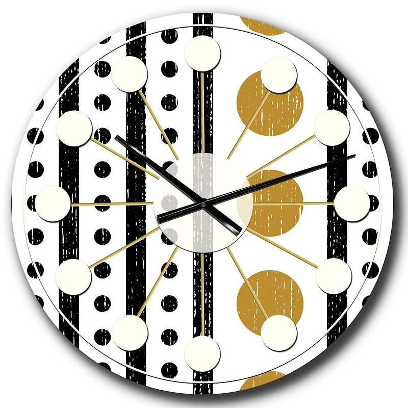 Designart 'Retro Geometrical Abstract Minimal Pattern Vi Mid-Century Modern Wall Clock