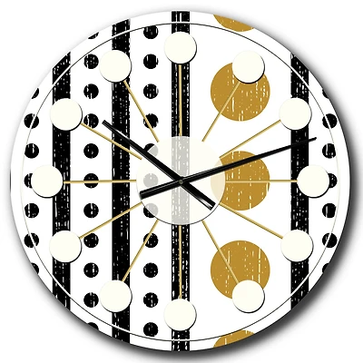 Designart 'Retro Geometrical Abstract Minimal Pattern Vi Mid-Century Modern Wall Clock