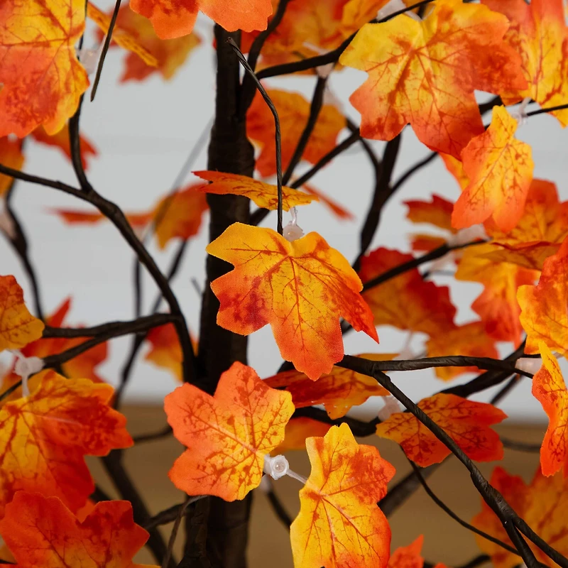 5ft. Pre-Lit Minimalist Autumn Maple Artificial Fall Tree with 96 Warm White LED Lights