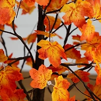 5ft. Pre-Lit Minimalist Autumn Maple Artificial Fall Tree with 96 Warm White LED Lights