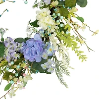 26" Eucalyptus, Hyacinth, Hydrangea & Fern Artificial Spring Wreath