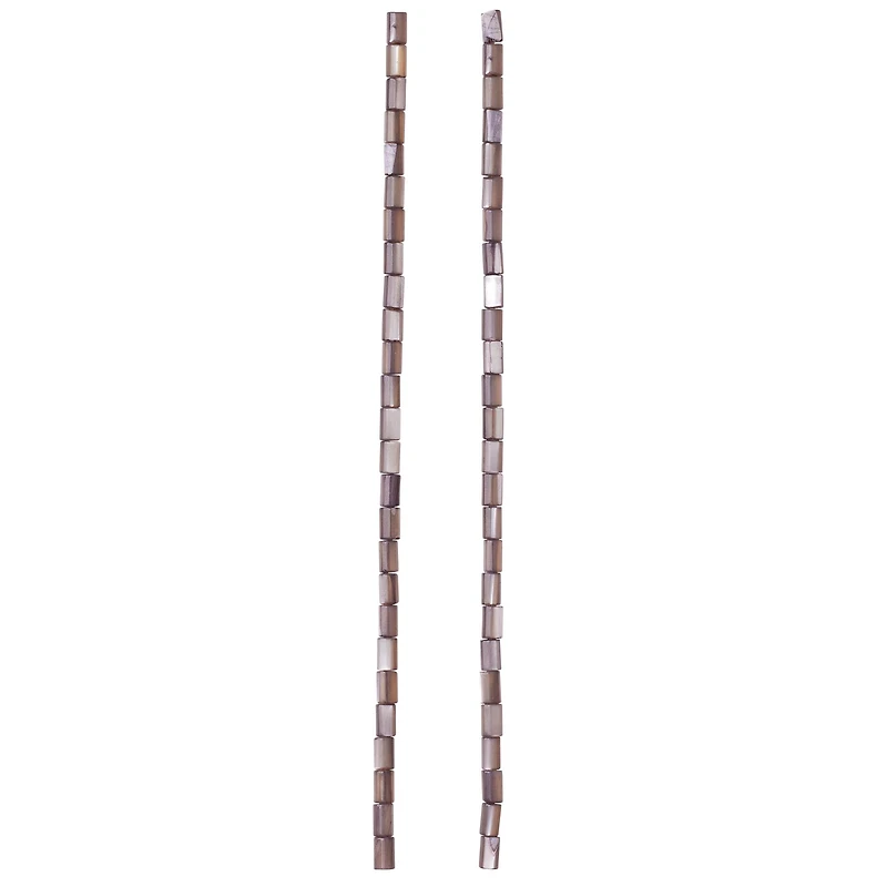 12 Pack: Black Mother of Pearl Tube Beads, 5mm by Bead Landing™