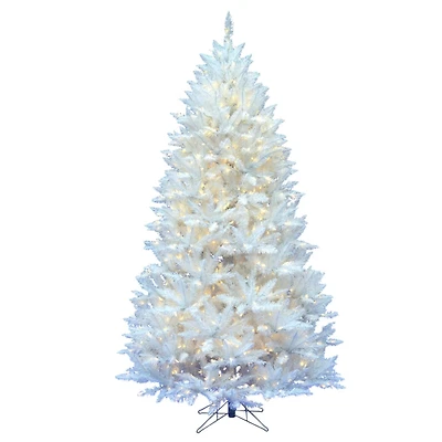 6.5ft. Pre-Lit Sparkle White Spruce Artificial Christmas Tree, Pure White LED Lights