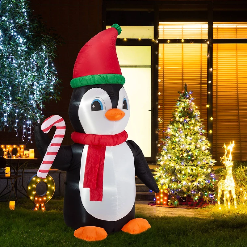 Glitzhome® 8ft. Lighted Inflatable Penguin