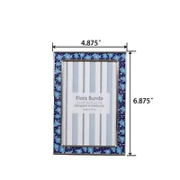 Flora Bunda 4" x 6" Blue Floral Aluminum Picture Frame