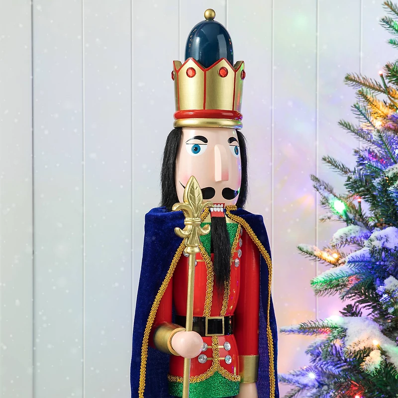 Glitzhome® 3ft. Wooden Christmas King Nutcracker