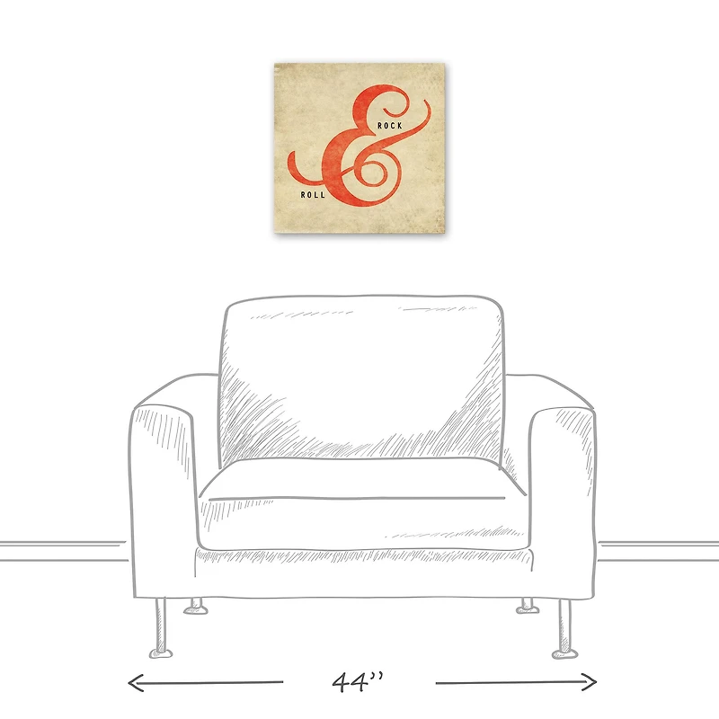 Rock And Roll Ampersand 16" x 16" Canvas Wall Art