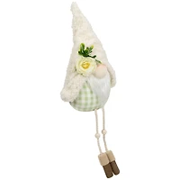 10.5" Plush Sitting Gnome with Dangling Legs Spring Figurine