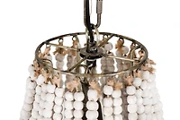 Hello Honey® 20" White Wood Bead Draped Chandelier