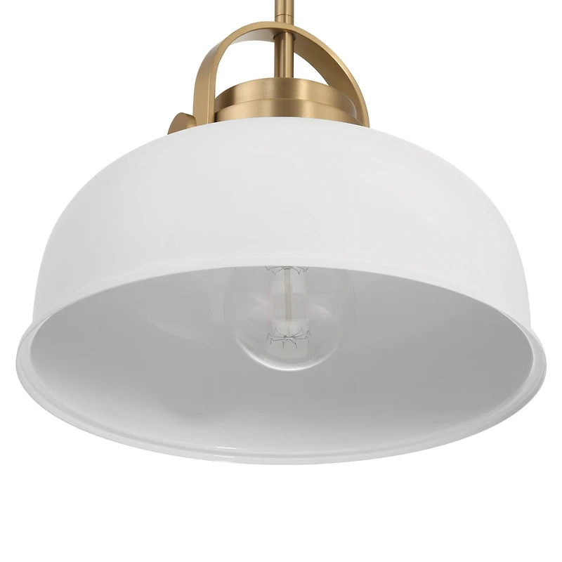 Hello Honey® Arte White & Gold Industrial Metal 2-Tone Ceiling Light