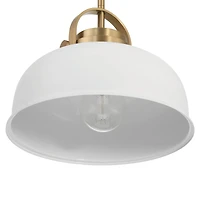 Hello Honey® Arte White & Gold Industrial Metal 2-Tone Ceiling Light