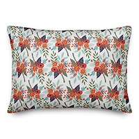 Orange Flowers Throw Pillow