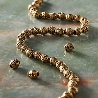 Antique Gold Metal Barrel Beads, 6.5mm by Bead Landing™