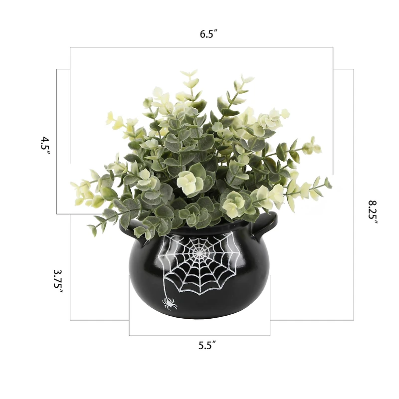 Flora Bunda® Eucalyptus in Spider Web Cauldron