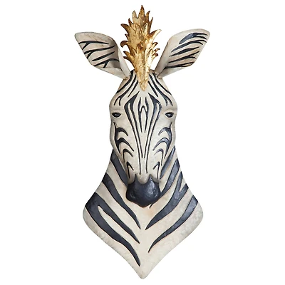 Design Toscano 32" King of the Herd Safari Zebra Metal Wall Sculpture