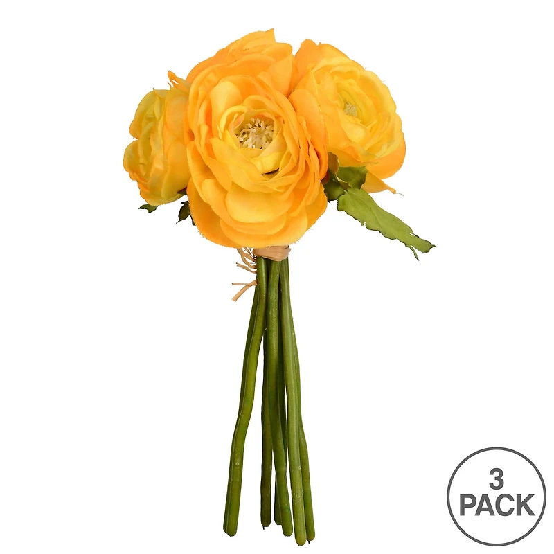 Mini Yellow Ranunculus Artificial Bundle