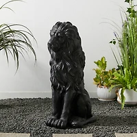Glitzhome® 27.75" MGO Guardian Sitting Lion Garden Statue