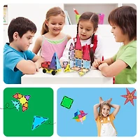 PicassoTiles 61-Piece Magnetic Tile Set with Windows & Doors