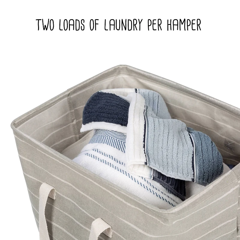 Honey Can Do Gray Collapsible Fabric Laundry Baskets, 2ct.