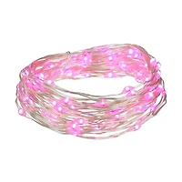 100-Count Pink LED Micro Fairy Christmas Lights  16ft Copper Wire