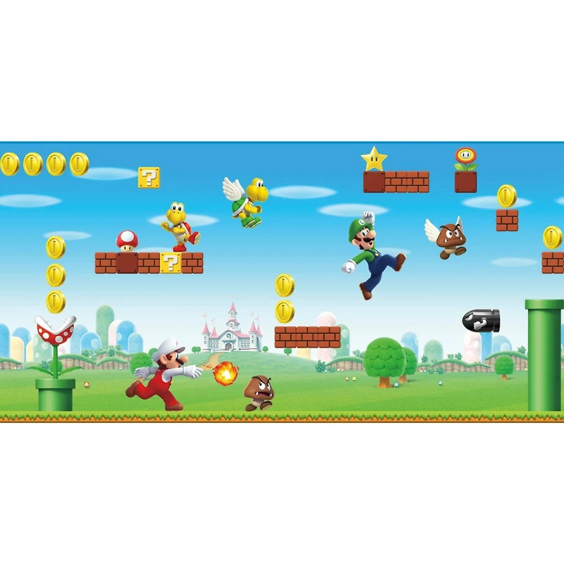 RoomMates Mario Scene Peel & Stick Wallpaper Border