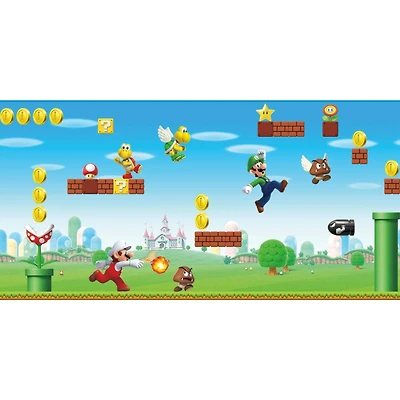 RoomMates Mario Scene Peel & Stick Wallpaper Border