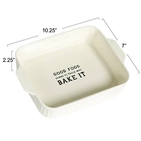 Hello Honey® 10.25" White Cooking Sentiment Stoneware Baker 