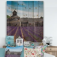 Designart - Lavender Field With Abbey In France