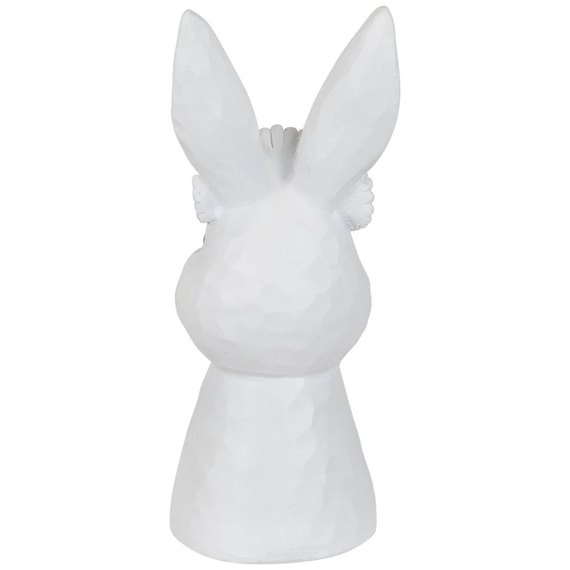 9" White Easter Bunny Bust with Daisy Flower Crown