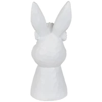 9" White Easter Bunny Bust with Daisy Flower Crown