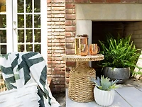 Hello Honey® 18" Natural Water Hyacinth Woven Side Table