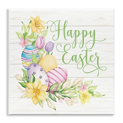 Stupell Industries Happy Easter Daffodils Wall Plaque Art