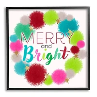 Stupell Industries Merry & Bright Fun Wreath Framed Giclee Art