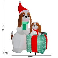 6ft. Airblown® Inflatable Christmas Dog Family Scene