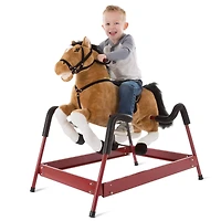 Toy Time Brown Plush Spring Rocking Horse Ride-On