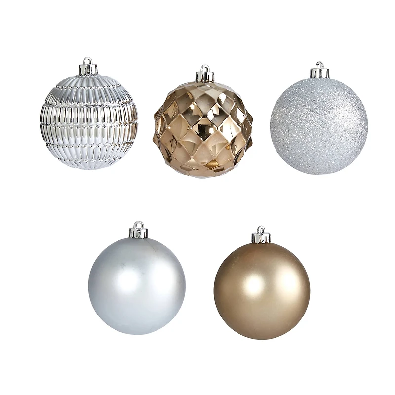 40ct. 3" Gold & Silver Shatterproof Ball Ornaments